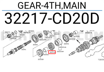 Nissan 32217CD20D GEAR-4TH,MAIN