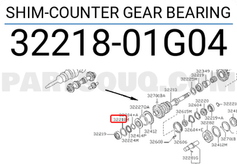 Nissan 3221801G04 SHIM-COUNTER GEAR BEARING