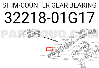 Nissan 3221801G17 SHIM-COUNTER GEAR BEARING