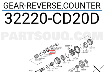 Nissan 32220CD20D GEAR-REVERSE,COUNTER