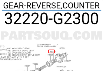 Nissan 32220G2300 GEAR-REVERSE,COUNTER