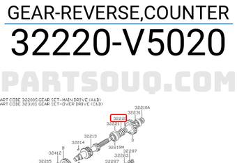 Nissan 32220V5020 GEAR-REVERSE,COUNTER