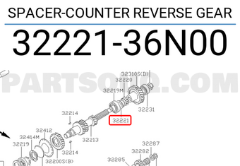 Nissan 3222136N00 SPACER-COUNTER REVERSE GEAR
