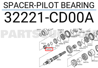 Nissan 32221CD00A SPACER-PILOT BEARING