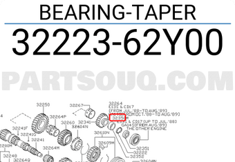 Nissan 3222362Y00 BEARING-TAPER