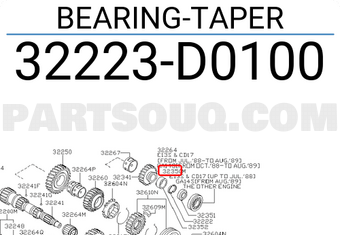 Nissan 32223D0100 BEARING-TAPER