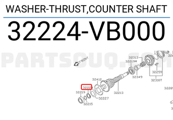 Nissan 32224VB000 WASHER-THRUST,COUNTER SHAFT