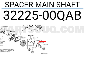 Nissan 3222500QAB SPACER-MAIN SHAFT