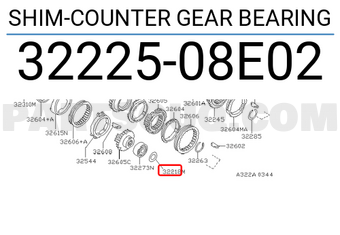 Nissan 3222508E02 SHIM-COUNTER GEAR BEARING