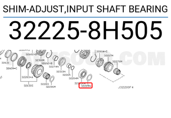 Nissan 322258H505 SHIM-ADJUST,INPUT SHAFT BEARING