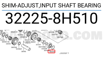 Nissan 322258H510 SHIM-ADJUST,INPUT SHAFT BEARING