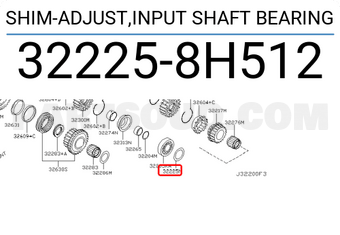 Nissan 322258H512 SHIM-ADJUST,INPUT SHAFT BEARING