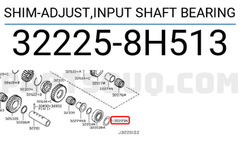 Nissan 322258H513 SHIM-ADJUST,INPUT SHAFT BEARING