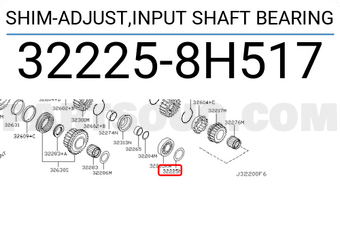 Nissan 322258H517 SHIM-ADJUST,INPUT SHAFT BEARING