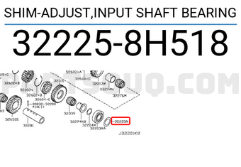 Nissan 322258H518 SHIM-ADJUST,INPUT SHAFT BEARING