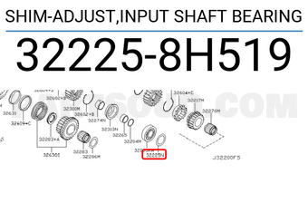 Nissan 322258H519 SHIM-ADJUST,INPUT SHAFT BEARING