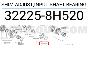 Nissan 322258H520 SHIM-ADJUST,INPUT SHAFT BEARING