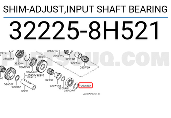 Nissan 322258H521 SHIM-ADJUST,INPUT SHAFT BEARING