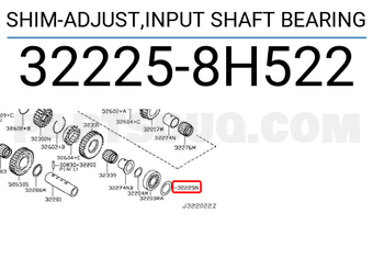 Nissan 322258H522 SHIM-ADJUST,INPUT SHAFT BEARING