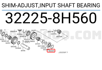 Nissan 322258H560 SHIM-ADJUST,INPUT SHAFT BEARING