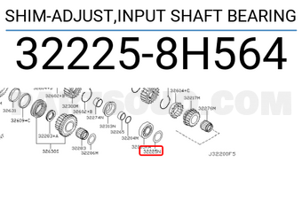 Nissan 322258H564 SHIM-ADJUST,INPUT SHAFT BEARING