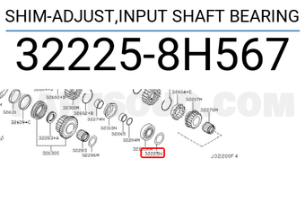 Nissan 322258H567 SHIM-ADJUST,INPUT SHAFT BEARING