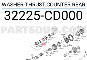 Nissan 32225CD000 WASHER-THRUST,COUNTER REAR