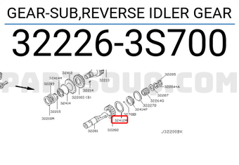 Nissan 322263S700 GEAR-SUB,REVERSE IDLER GEAR