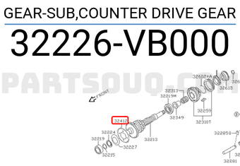 Nissan 32226VB000 GEAR-SUB,COUNTER DRIVE GEAR