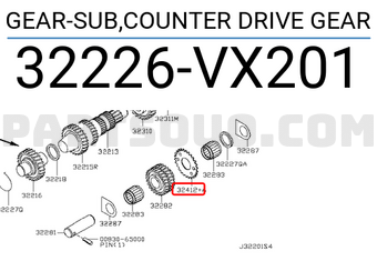 Nissan 32226VX201 GEAR-SUB,COUNTER DRIVE GEAR