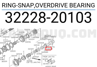 Nissan 3222820103 RING-SNAP,OVERDRIVE BEARING