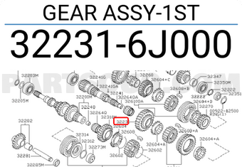 Nissan 322316J000 GEAR ASSY-1ST