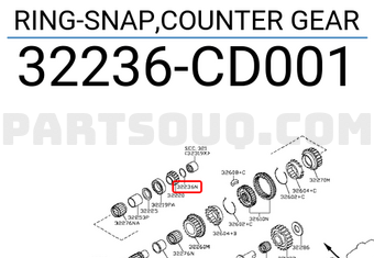 Nissan 32236CD001 RING-SNAP,COUNTER GEAR