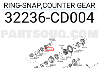 Nissan 32236CD004 RING-SNAP,COUNTER GEAR