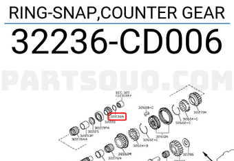 Nissan 32236CD006 RING-SNAP,COUNTER GEAR