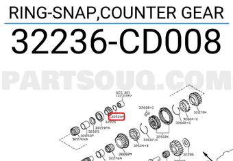 Nissan 32236CD008 RING-SNAP,COUNTER GEAR