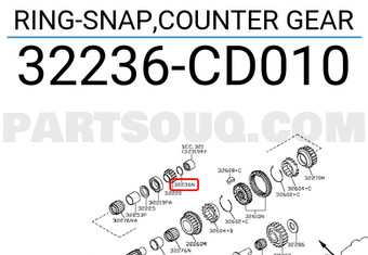 Nissan 32236CD010 RING-SNAP,COUNTER GEAR