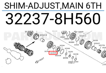 Nissan 322378H560 SHIM-ADJUST,MAIN 6TH