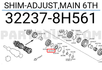 Nissan 322378H561 SHIM-ADJUST,MAIN 6TH