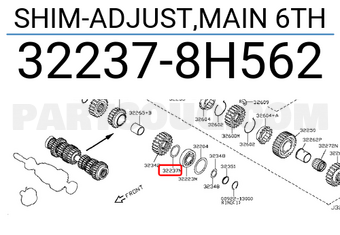 Nissan 322378H562 SHIM-ADJUST,MAIN 6TH