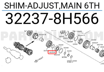 Nissan 322378H566 SHIM-ADJUST,MAIN 6TH