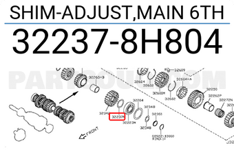 Nissan 322378H804 SHIM-ADJUST,MAIN 6TH
