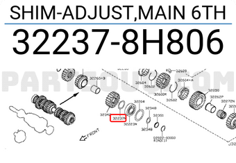 Nissan 322378H806 SHIM-ADJUST,MAIN 6TH