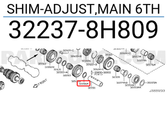 Nissan 322378H809 SHIM-ADJUST,MAIN 6TH