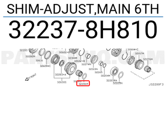 Nissan 322378H810 SHIM-ADJUST,MAIN 6TH