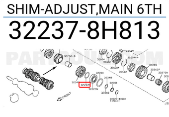 Nissan 322378H813 SHIM-ADJUST,MAIN 6TH