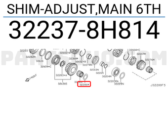 Nissan 322378H814 SHIM-ADJUST,MAIN 6TH