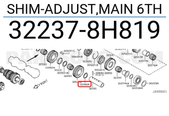 Nissan 322378H819 SHIM-ADJUST,MAIN 6TH