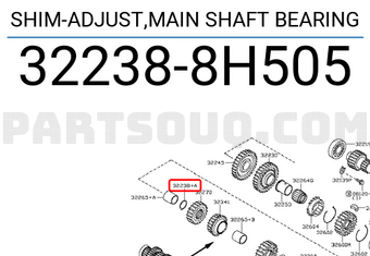 Nissan 322388H505 SHIM-ADJUST,MAIN SHAFT BEARING