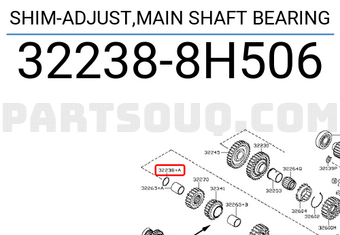 Nissan 322388H506 SHIM-ADJUST,MAIN SHAFT BEARING